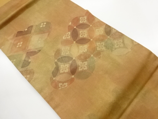JAPANESE KIMONO / NAGOYA OBI / WOVEN SHIPPO & FLOWER 